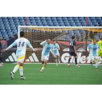 Minjae Kwak celebrates his goal for Chattanooga FC