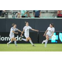 Racing Louisville FC celebrates a goal